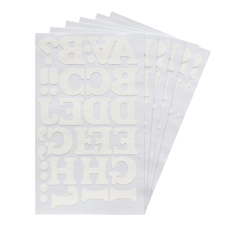 Magfok Iron-on Transfer Flock Letters White for Fabric 1-1/2 Inch  6 Sheet - Image 1